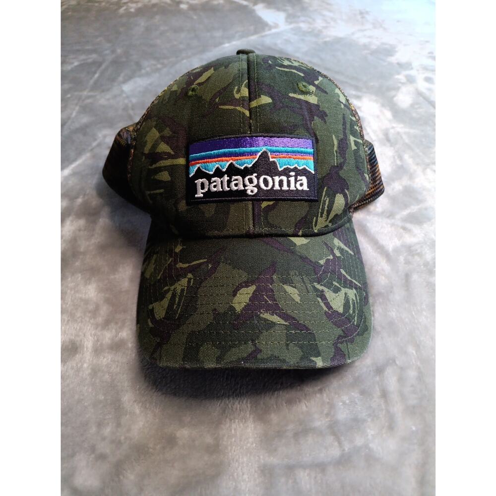 Patagonia Green Camouflage Camo Trucker Snapback Hat Cap
